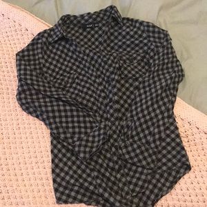 Black and grey flannel shirt
